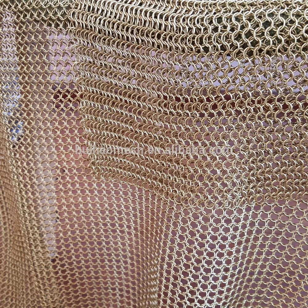 Aluminum Curtain Track Stainless Steel Chain mail Ring Mesh cubicle curtain mesh