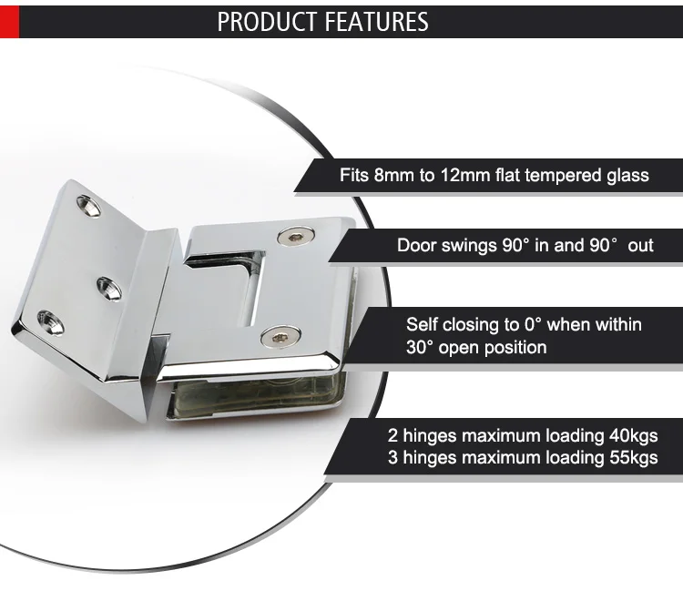 Доступные полированные атласные отделки, стеклянные дверные петли для душевой кабины