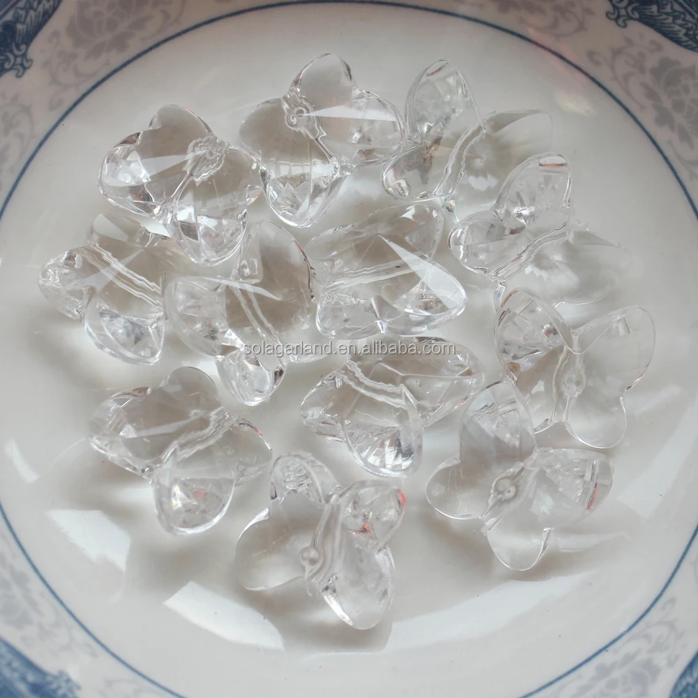 Модные прозрачные акриловые бусины в форме бабочки 10 мм 17 мм, пластиковые бусины для одежды, бусины для девочек, распродажа