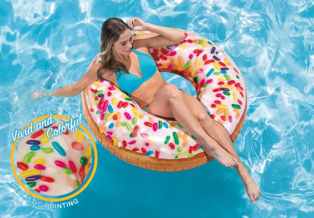 High Quality Large Custom Inflatable Sprinkle Donut Tube Water Pool Toys Float Swim Ring