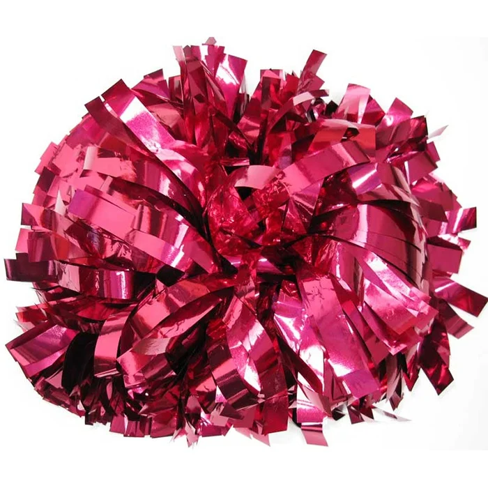 Metallic red cheerleading pom poms for cheerleaders with factory price