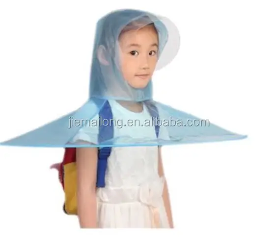 Hand free umbrella UFO umbrella Amazon Hot Foldable UFO Raincoat Rainproof Hands Free Head Umbrella Rain Hat