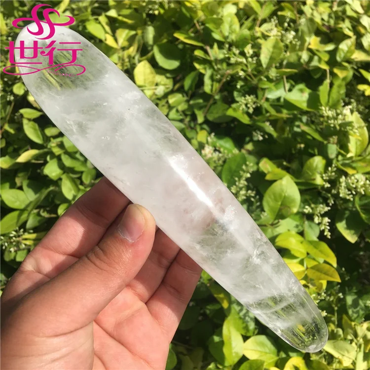 Bulk Natural Clear Quartz Crystal Dildo Yoni Healing Crystal Massage Wand For Women