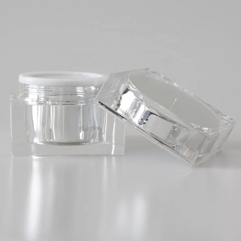High end square cosmetic jar plastic cosmetic container acrylic cream jar 30g 50g