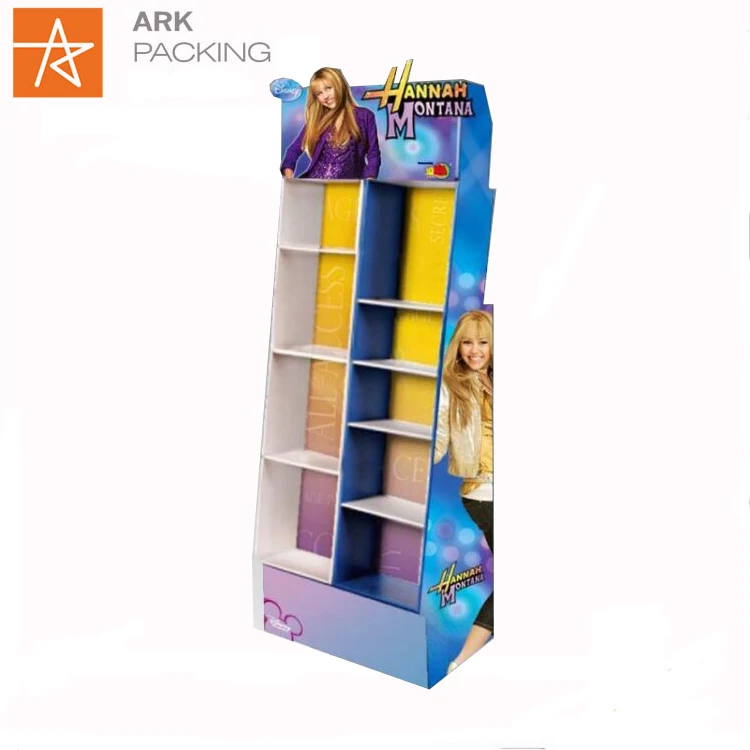 Customized Flooring Merchandise Display HOOK Paper Corrugated Cosmetics Cardboard Display