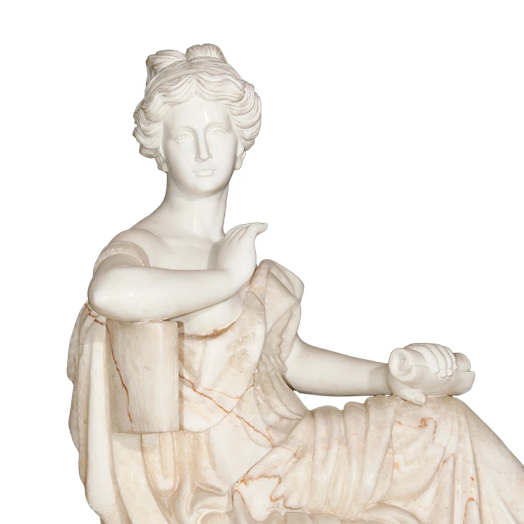 Greek western  outdoor  life size white marble garden  statue
