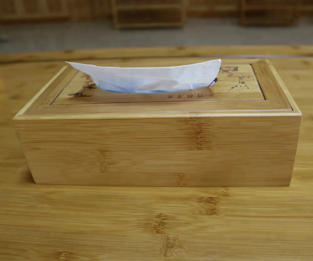 
Plain Color Wooden Tissue Box Holder Restaurant Home Hotel Bamboo Tissue Box 