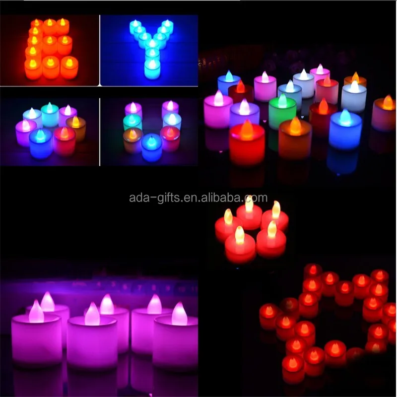 wholesale moving flame led candle colorful night party led candle light