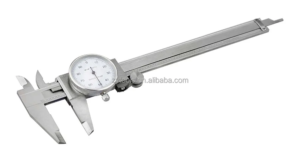 Inch White Face 0-100 revolution Dial caliper stainless steel