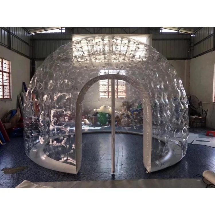 Blue Springs PVC Airtight Transparent Inflatable Party Dome Tent with LED light