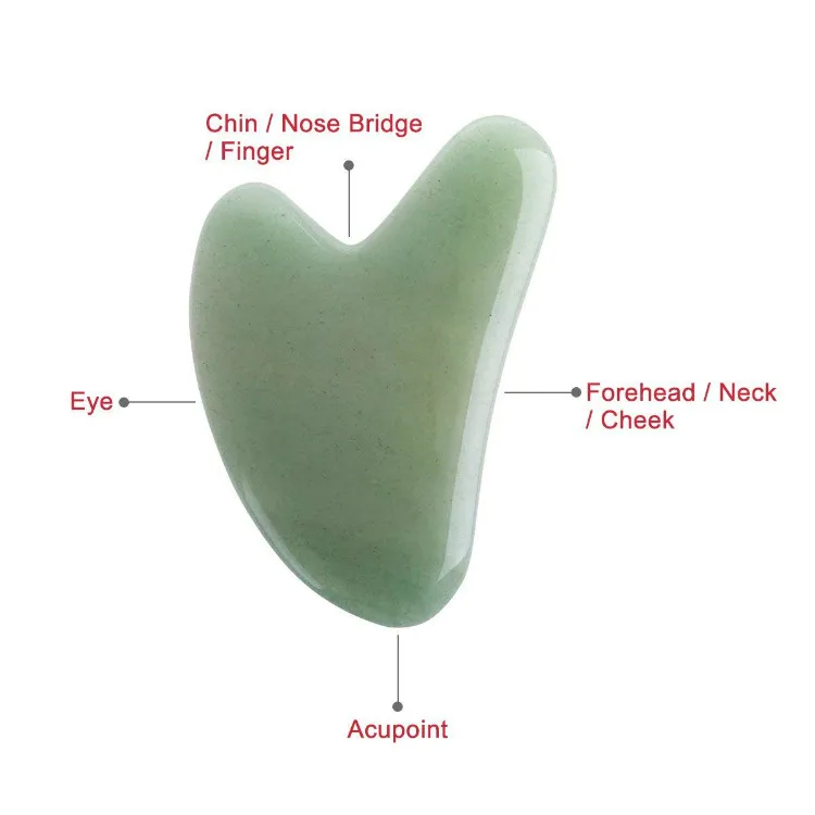 Chinese Traditional Medical Customized Logo Gua Sha Set Green Aventurine Gua Sha Facial Scraping Therapy Tool With Gift Box