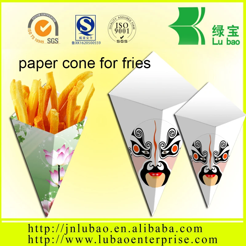 cardboard paper cone for fries or chips