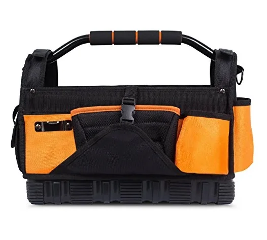 FREE SAMPLE FACTORY PRICE 16 Inch Open Top Tool Bag Ultra Frame Tote Tool Box 22 Pocket Hard Utility Tool Bin