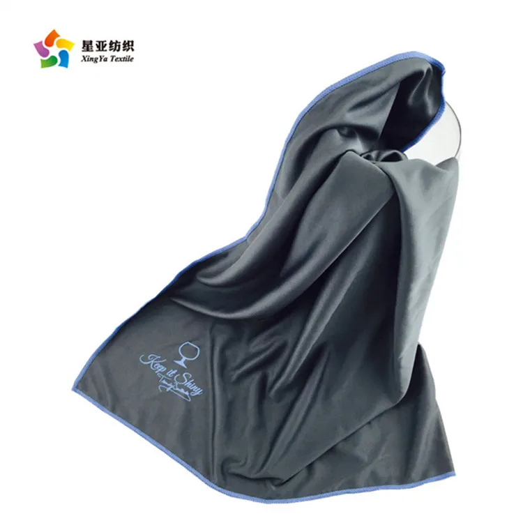 Белый экологически устойчивый стеклянный полипропиленовый мешок из микрофибры, ткань для очистки вина, полировка стекла, шелковая печать, стеклянное полотенце, 1000 шт.