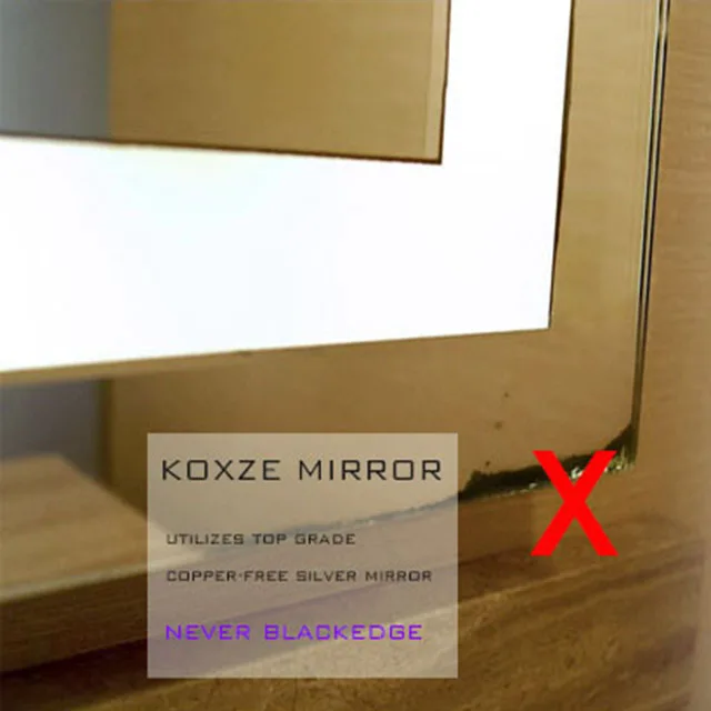 
rectangle custom led bathroom mirror with light touch sensor switch 