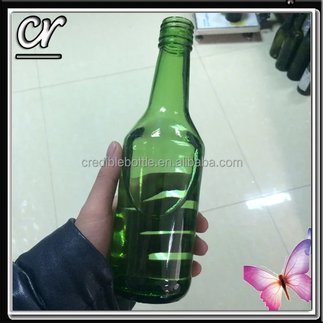 360 мл светло-зеленая бутылка для ликера soju с алюминиевой крышкой
