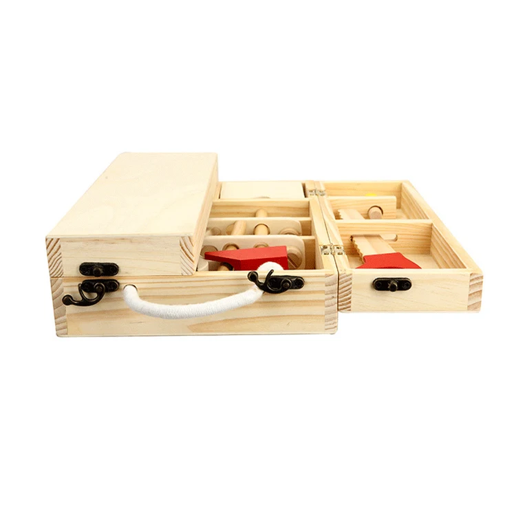 Portable Pretend Role Play Wooden toy tool set