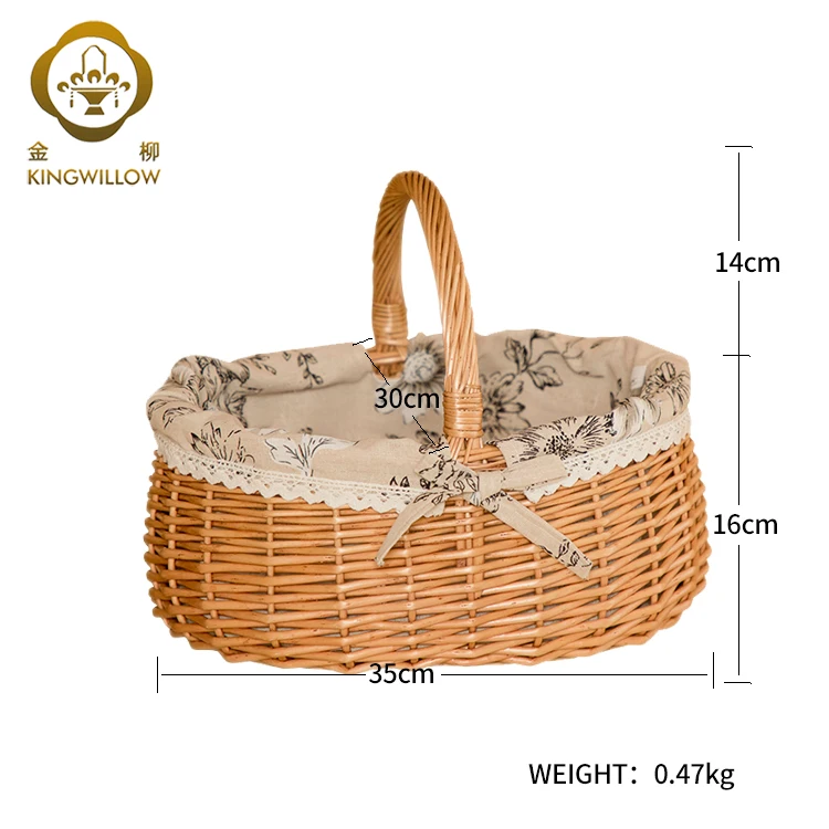 Big promotion 2021 handmade basket wicker woven storage basket picnic basket with handle