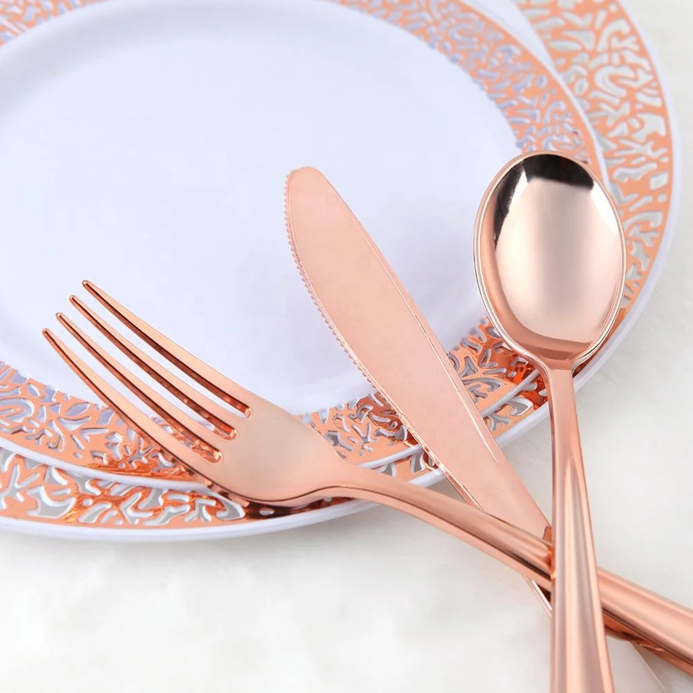 Superior Quality Casual Baroque Disposable Plastic Dinnerware Sets