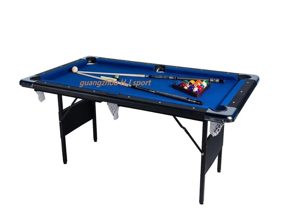 Бильярдный стол синего цвета, 6 футов, переносные складные ножки, бильярдный стол с стандартными аксессуарами