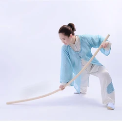 Good elastic white martial arts weapons white wax wood stick wushu stick