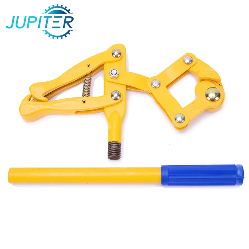 Collapsible steel electric fence strainer grab chain wire puller