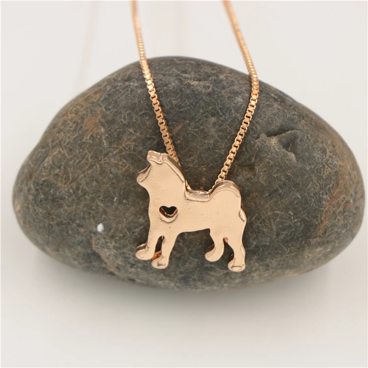 Factory Wholesale Price 18kgp Gold Cute Animal Dog Necklace
