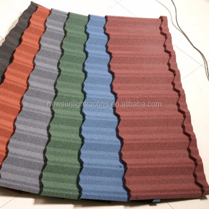 Bangladesh Japan Philippines  Water-proof and fire-proof metal shingles color stone coated metal roof tiles prices