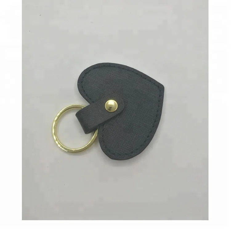 custom mini pale pink leather heart shape keychain promotion gift