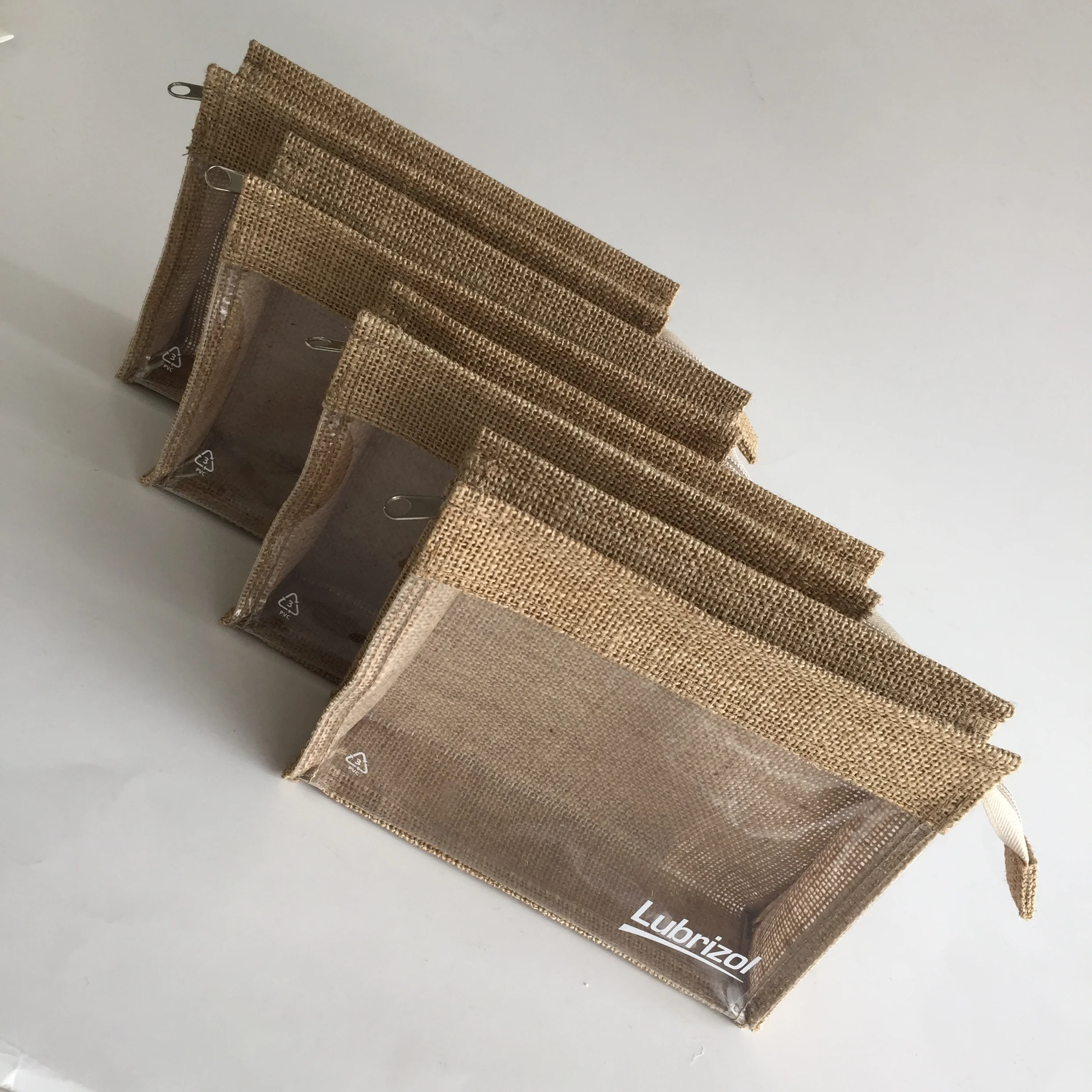 
wholesale eco friendly custom promotional jute cosmetic bag 