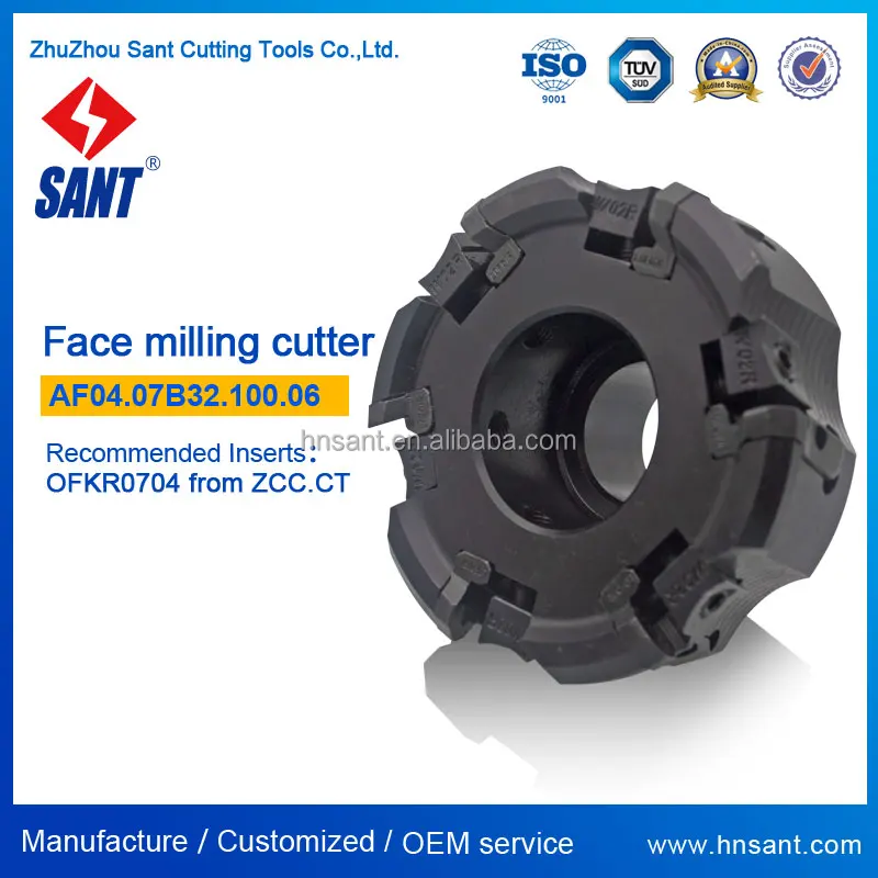 AF04.07B32.100.06 indexable face milling cutter for metal cutting matched carbide inserts from Zhuzhou Sant