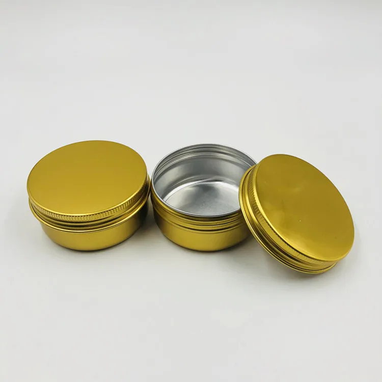 Multi-capacity 15g-100g gold aluminum cream jar / jewelry storage box / candle container