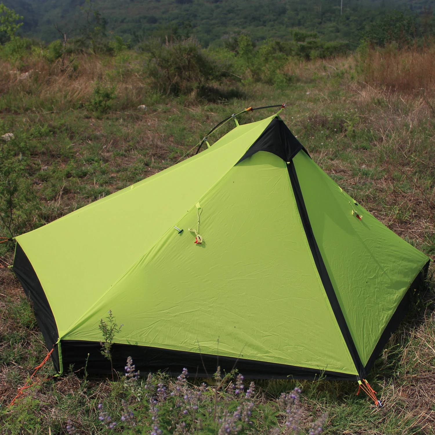 20D single Layer 2 Men Two Person Backpacking Tent 3 Season For Camping Hiking Trekking Travelling Ultralight Silicone Coated