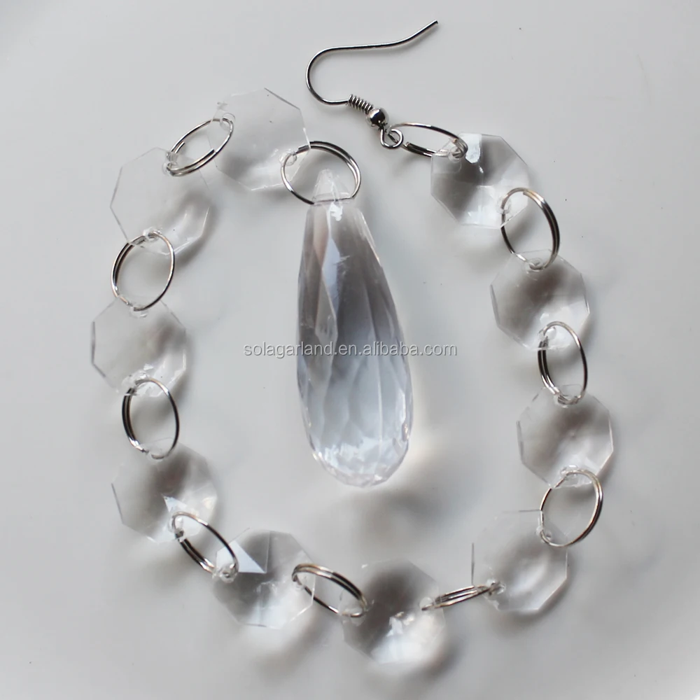 Custom Clear Crystal Acrylic Garland Strands With Pendant