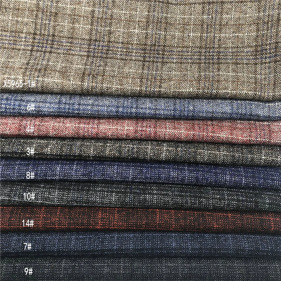 70% полиэстер 30% искусственный материал тяжелая ткань проверенный дизайн текстурированный костюм мужской блейзер пальто ткань поставщик из Гуанчжоу