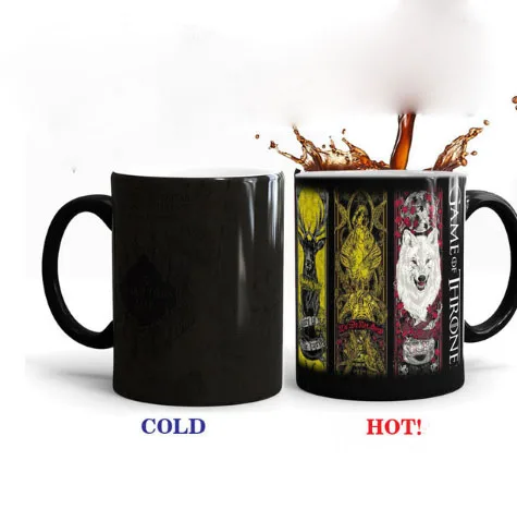11oz Magic Coffee Heat Sensitive Mug Color Changing Heat Cup ,ceramic coffee mugs