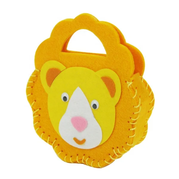 
Cartoon Multi Craft Design Handmade Bag Felt Tote Packaging Kids DIY Coloring Bag 