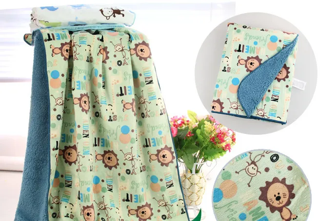 Amazon Best Selling Soft and Comfortable Cute Cartoon Print Flannel Baby Blanket