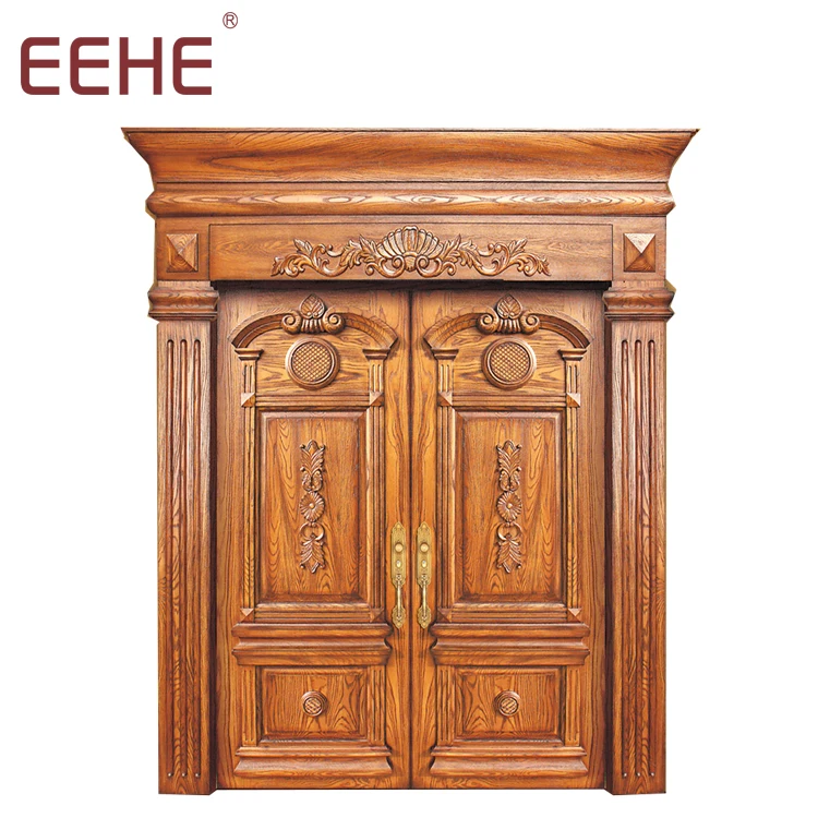 
Main wood carving door design solid wood double door 
