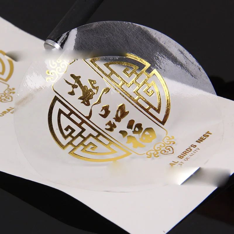 OEM/ODM Promotion Label manufacturer printing cosmetics transparent sticker, gold foil clear sticker custom