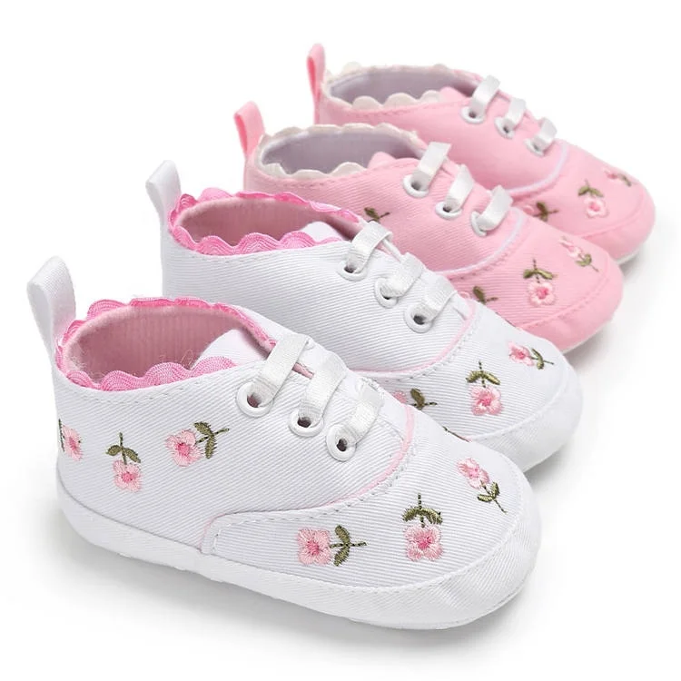 Amazon sells cute flower cotton fabric infant boys and girls 0-18 months baby toddler shoes