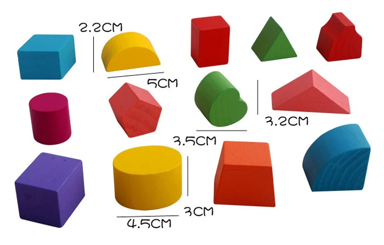 Educational wooden box toy with 13 different shape holes for kids match game