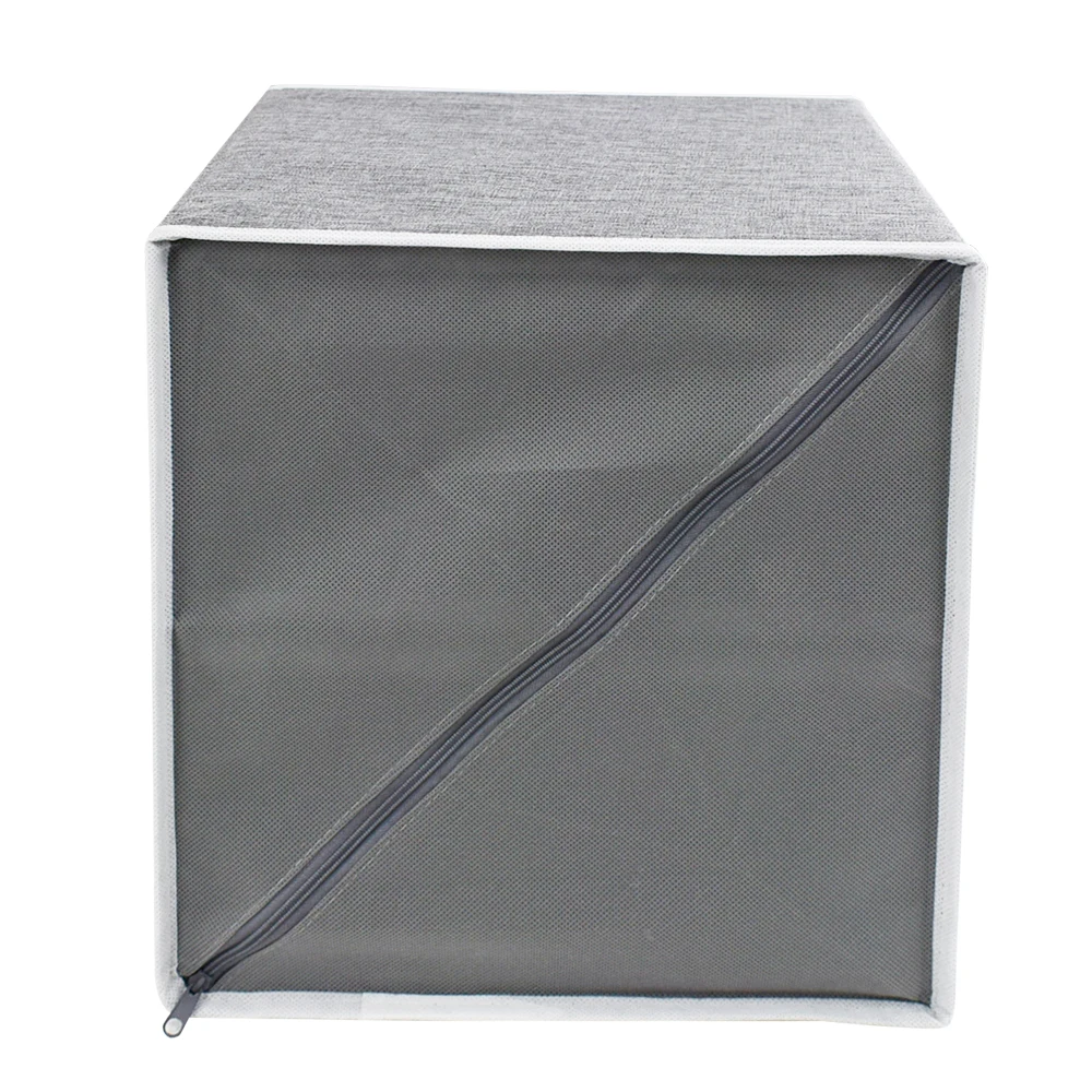 Big Capacity 300D polyester linen fabric cloth storage box cube cabinet foldable 3 Layers underwear drawer organizer