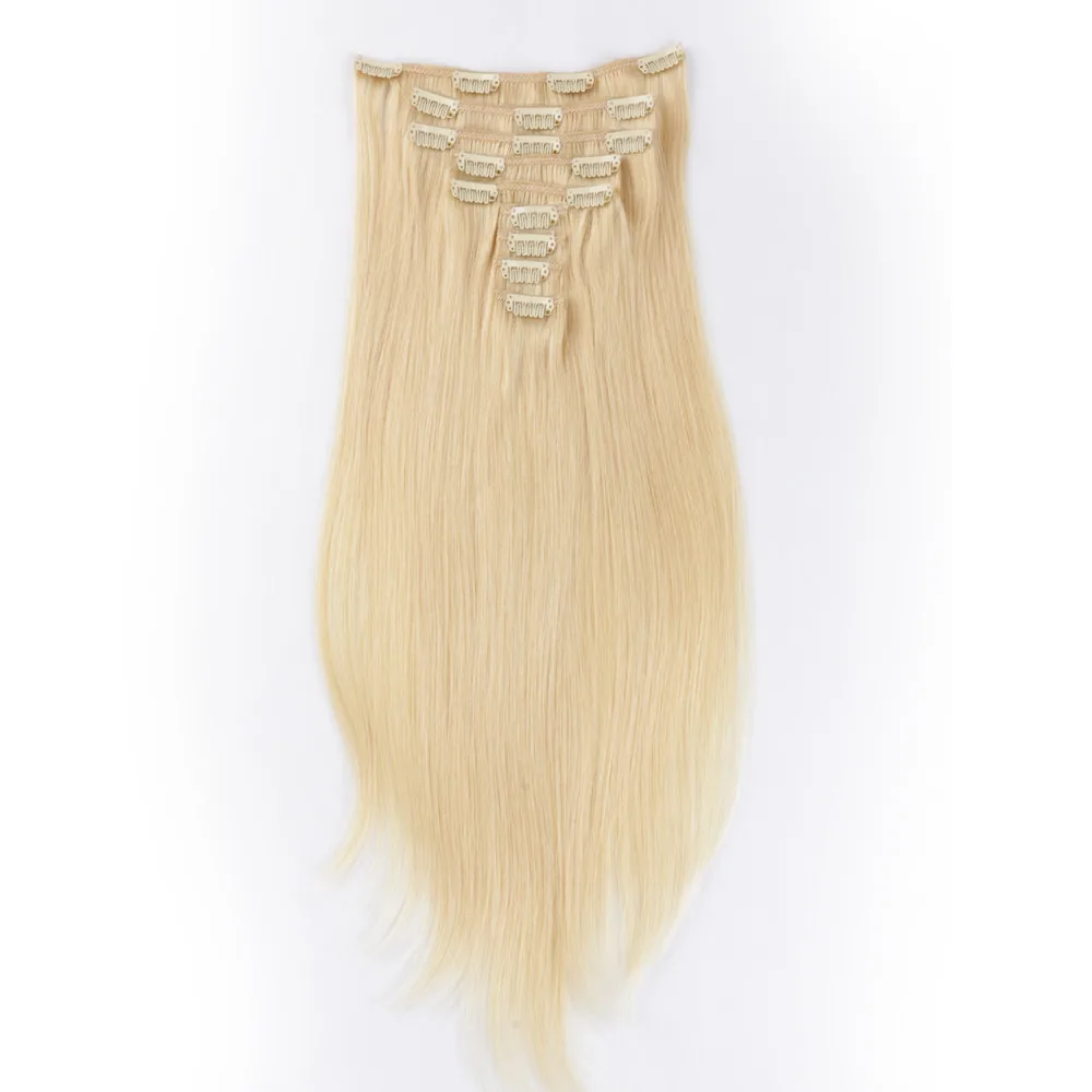 Factory Wholesale Remy Human Hair 120g 160g 180g 200g 220g 240g Clip In Brazilian Virgin Human Hair extensions