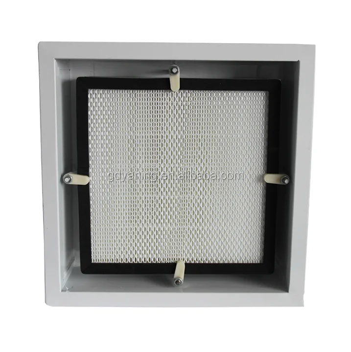 YANING Cleanroom Ceiling Terminal HEPA Filter Box Units With DOP Port