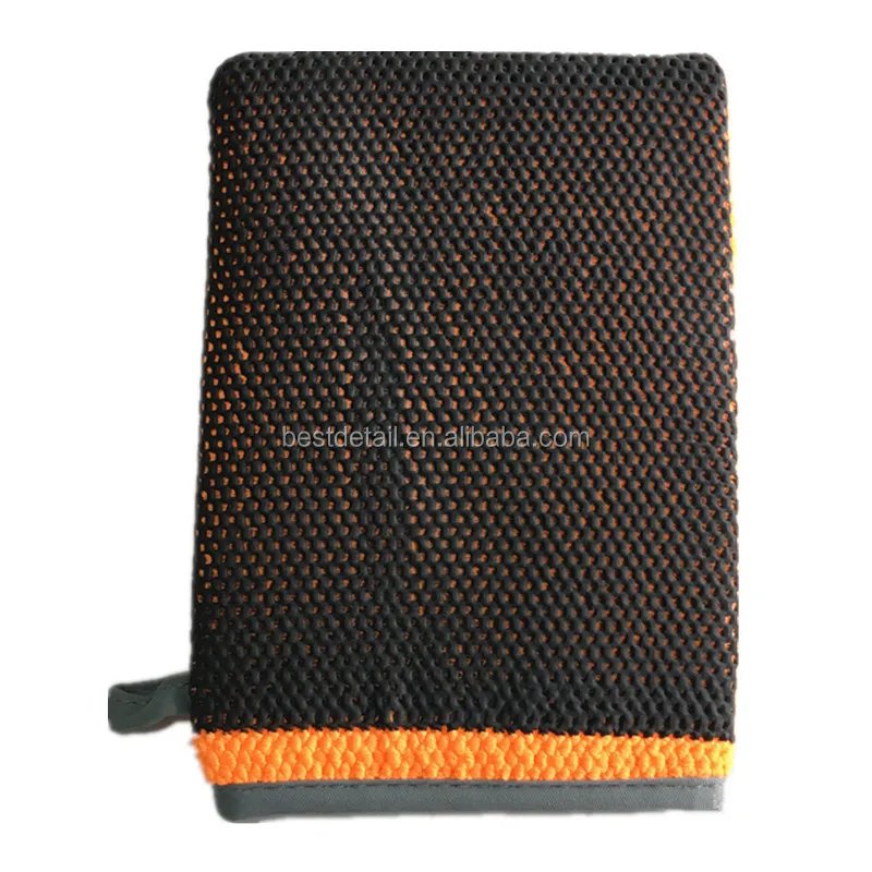 14 x 20 cm New Upgrade Version Car Care Orange Surface Paint Cleansing Wash Microfiber Auto Detailing Car Clay Mitt in box