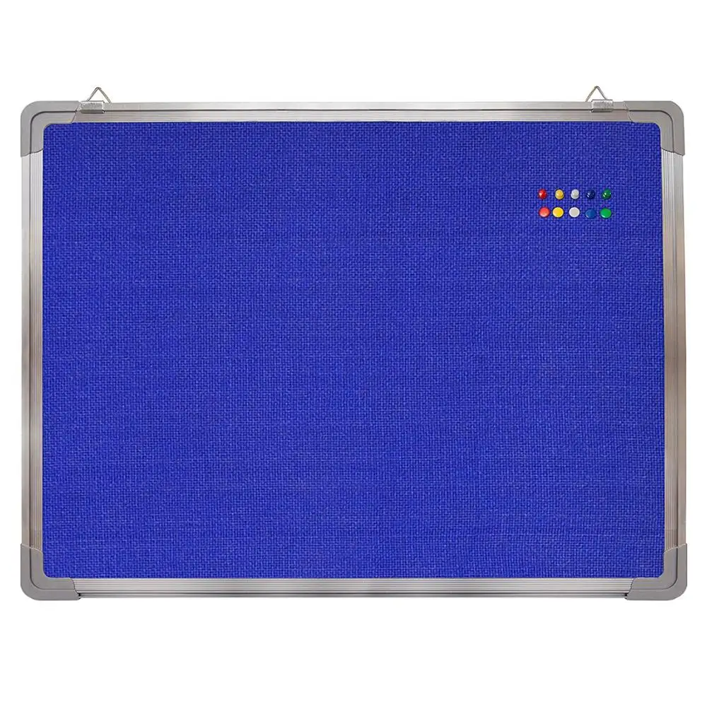 
Fabric Message Blue Bulletin Cork Board With Aluminum Frame For Home Office School Use 
