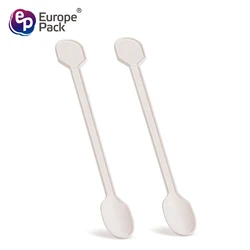 Wholesale biodegradable starch plastic long handle small tea honey coffee stirring mixing spoon