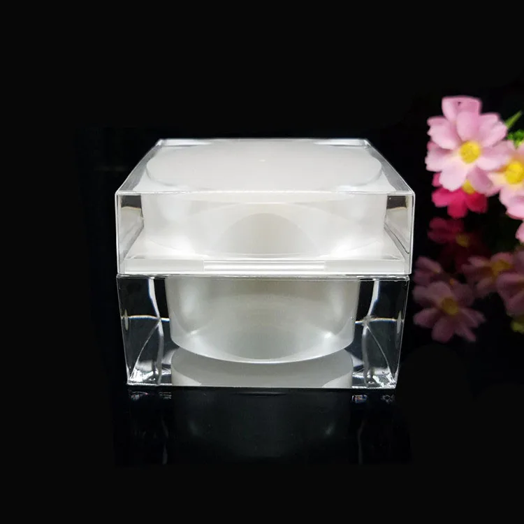 
luxury Wholesale cream container 30g 50g square acrylic cosmetic jar,cosmetic spray bottle 