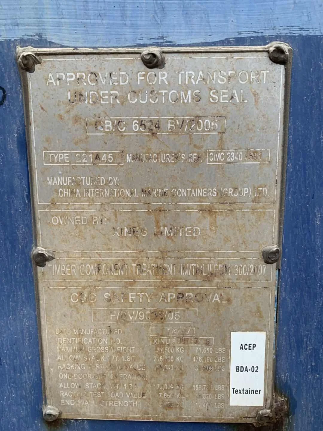 CSC Certification container